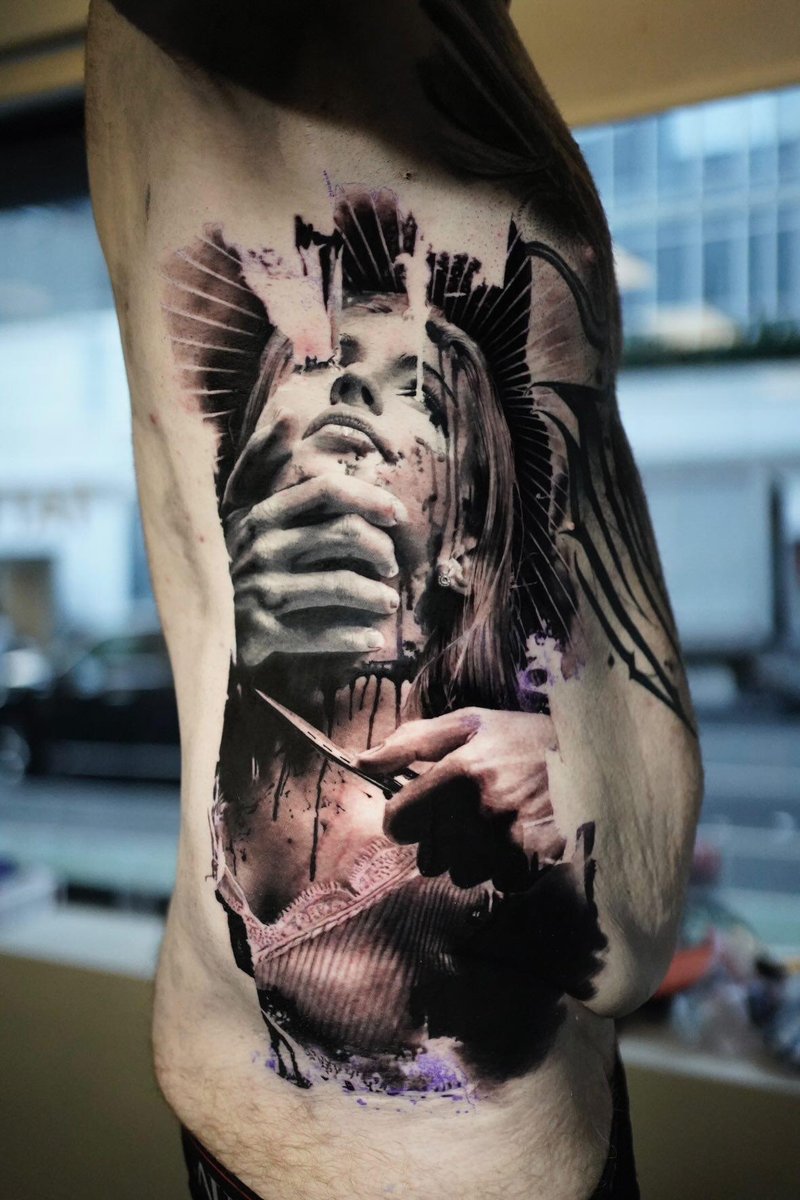 Photo of the tattoo titled Face and Hand Portrait