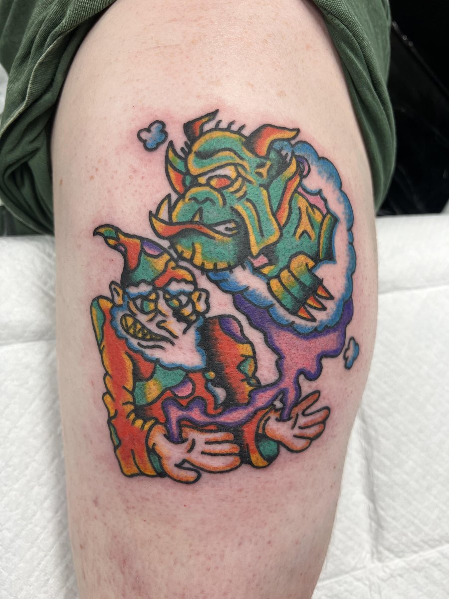 Photo of the tattoo titled Wizard summons Ogre