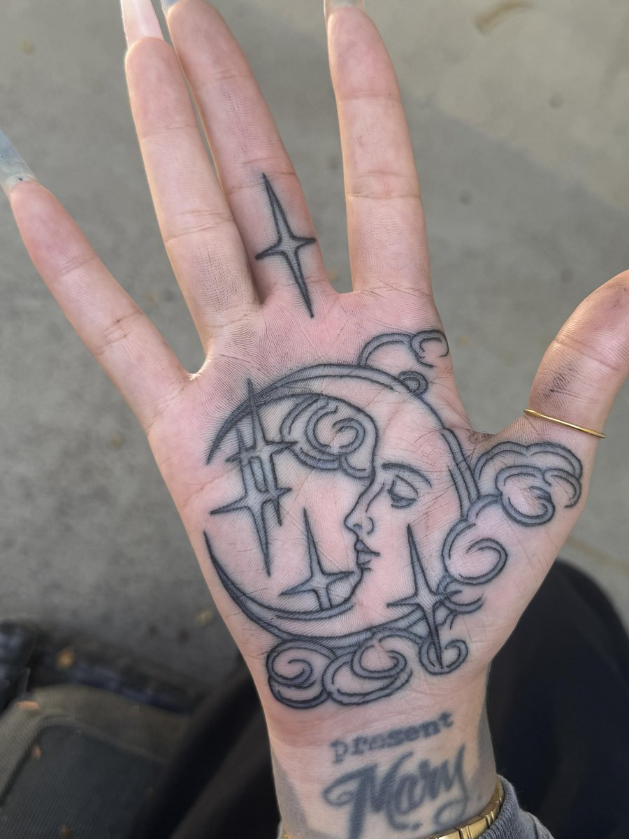 Photo of the tattoo titled Lunar Palm Tattoo