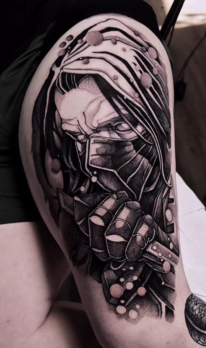 Photo of the tattoo titled Winter Soldier Leg Sleeve Progress