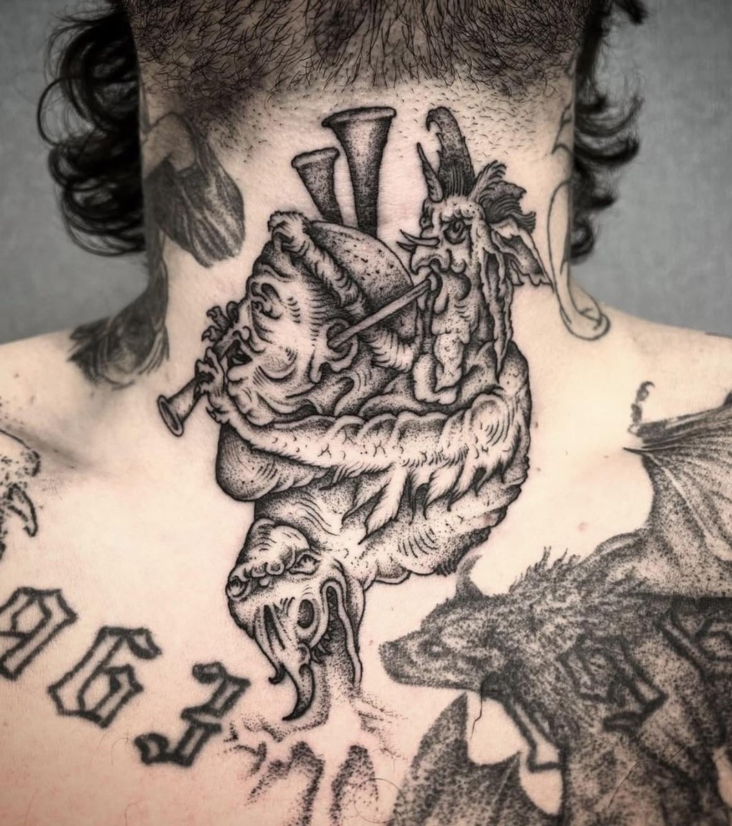 Photo of the tattoo titled Bold Throat Tattoo