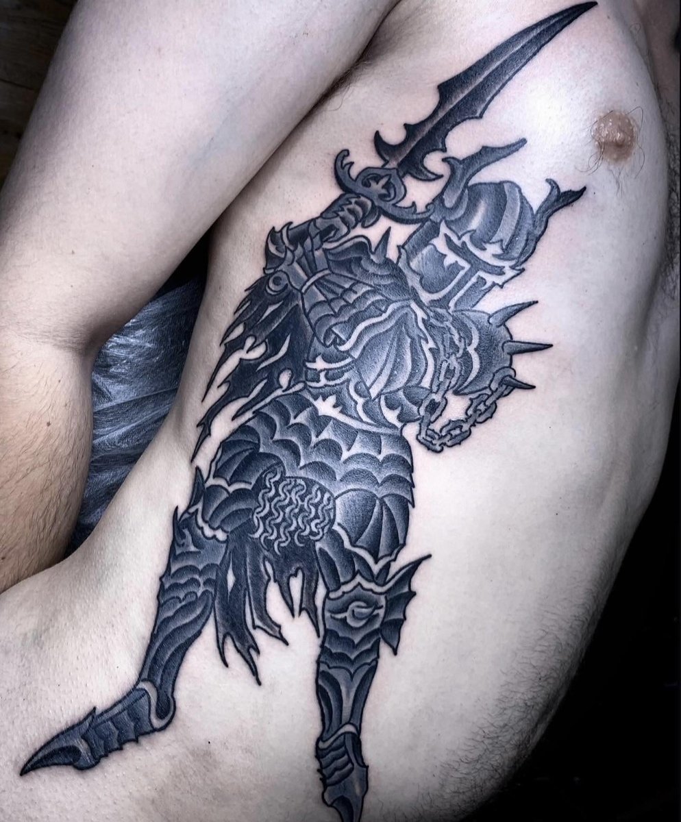 Photo of the tattoo titled One Shot Knight on Ribs