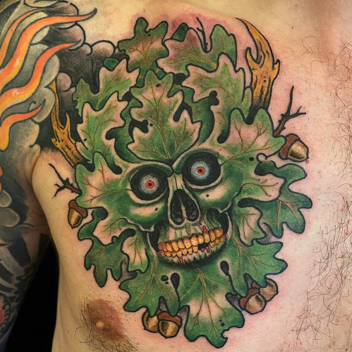 Photo of the tattoo titled My Green Man Interpretation