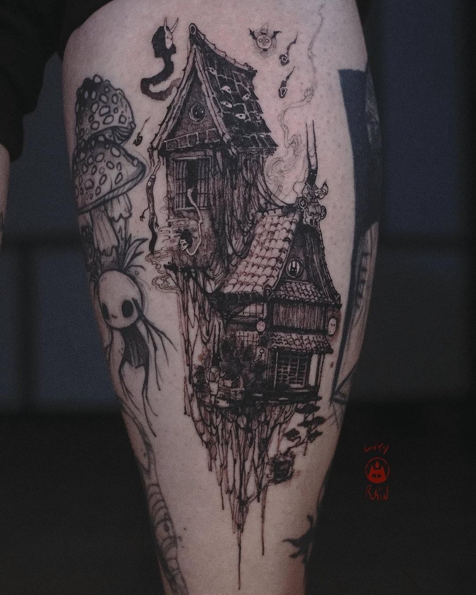 Photo of the tattoo titled Haunted House Inspired by Japanese Tradition