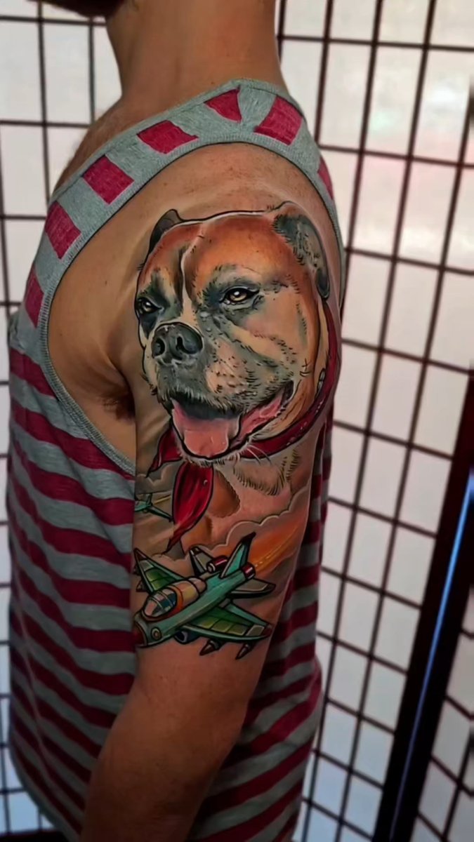 Photo of the tattoo titled Tribute to Beloved Dog Jet