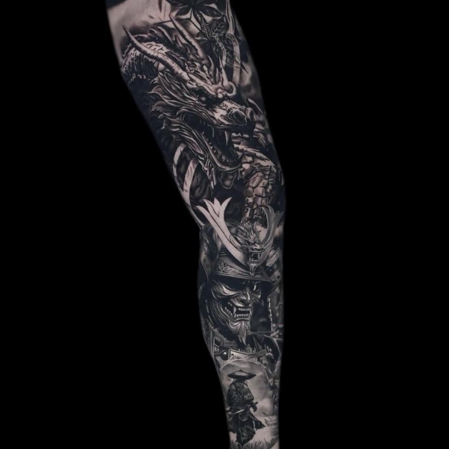 Photo of the tattoo titled Japanese Leg Sleeve Masterpiece