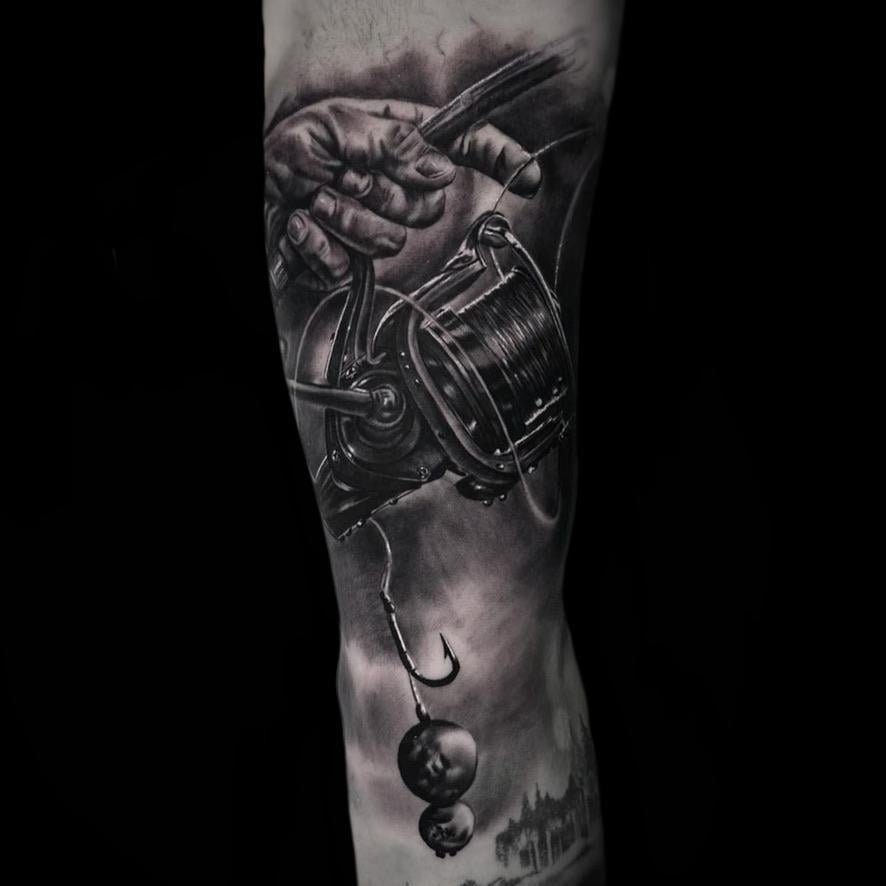 Photo of the tattoo titled Fishing project by Minda