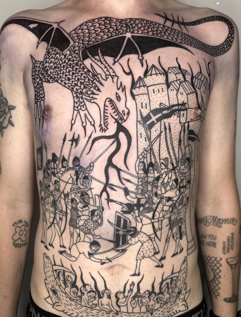 Photo of the tattoo titled Front-piece Tattoo in Amsterdam