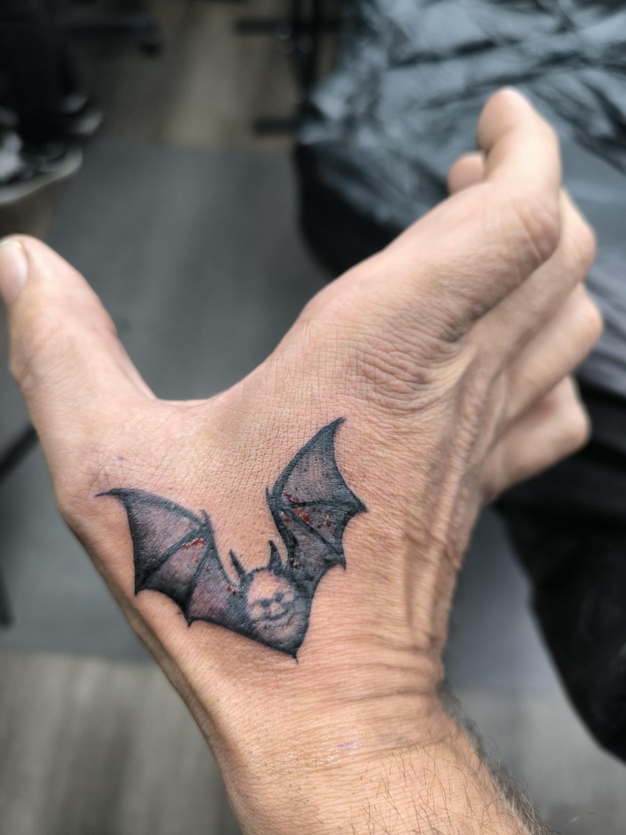 Photo of the tattoo titled Hannya Mask and Ozzy Bat