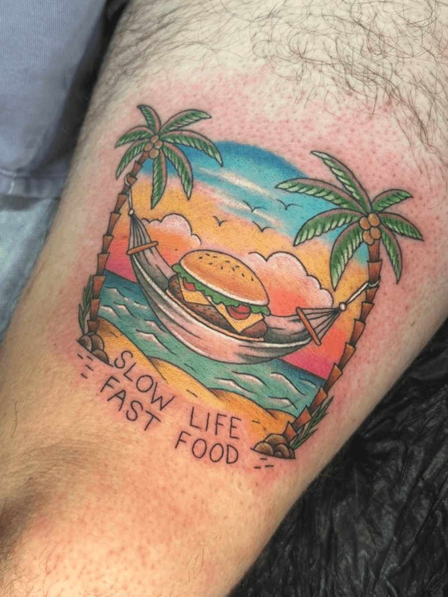 Photo of the tattoo titled Holiday Burger Art