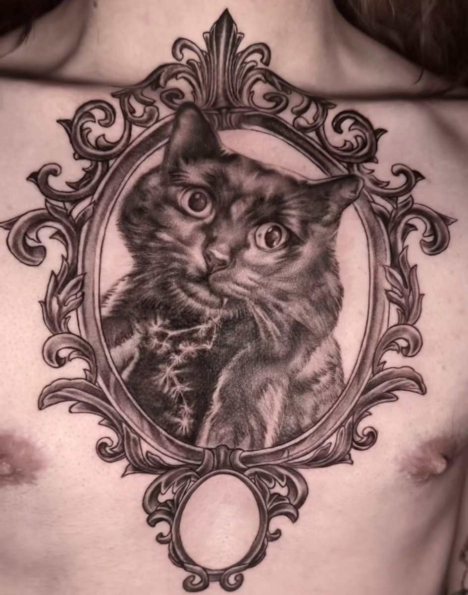 Photo of the tattoo titled Memorial for my beloved cat
