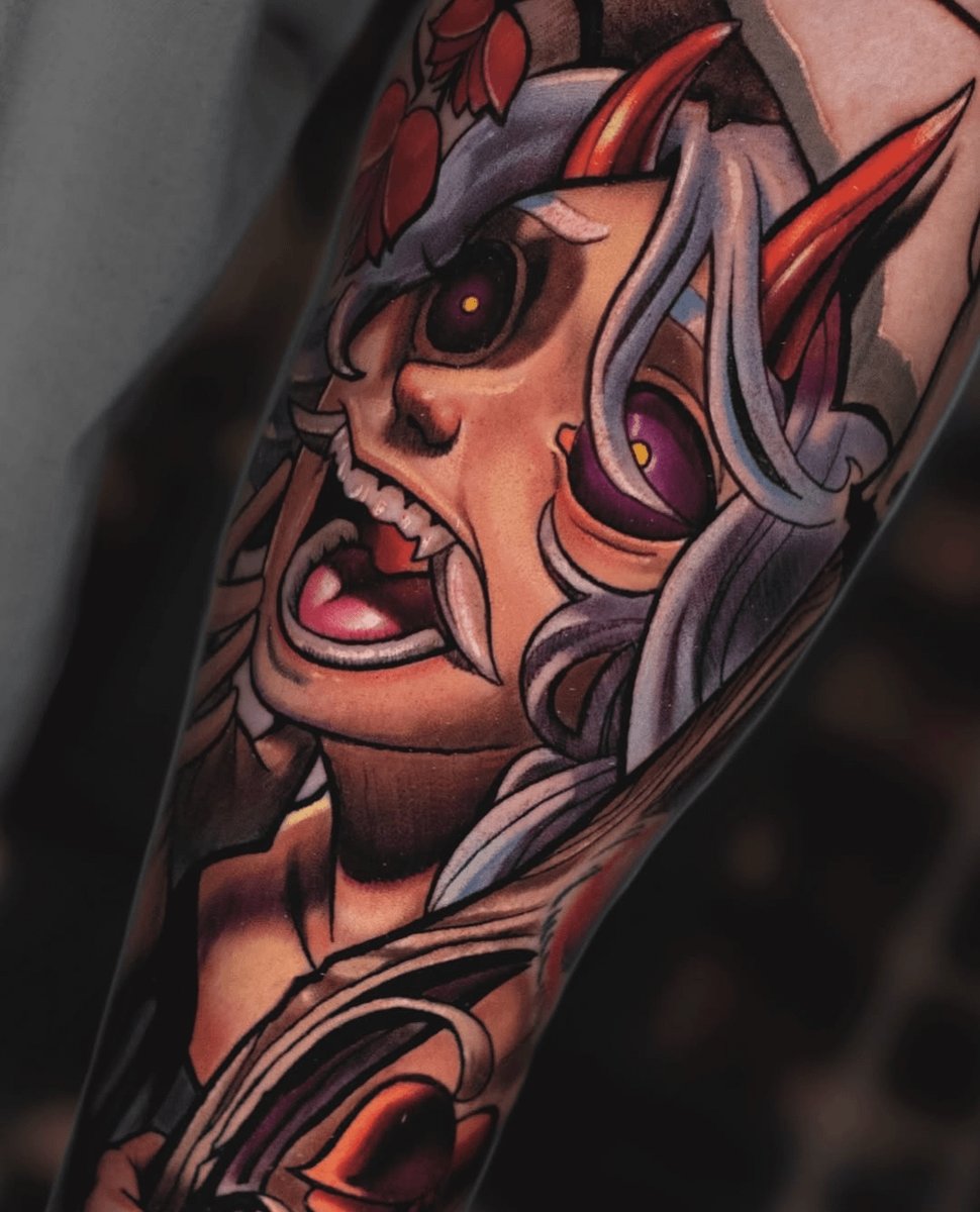 Photo of the tattoo titled Hannya Reaper's Protective Embrace