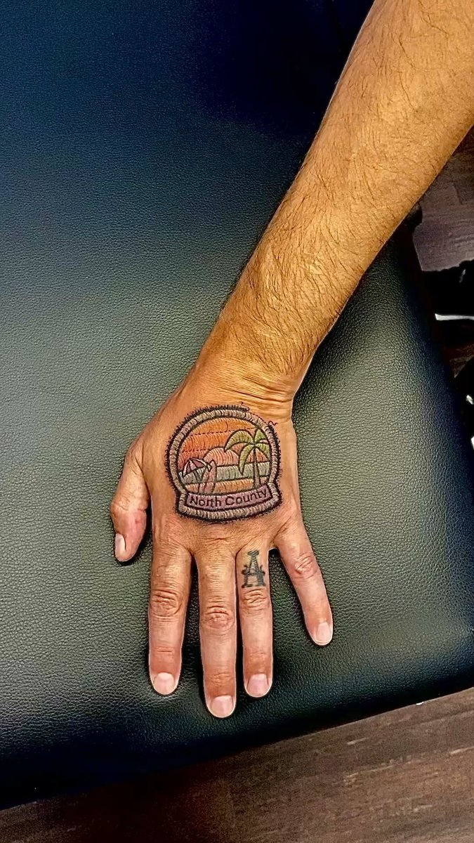 Photo of the tattoo titled Vibrant Patch-Style Tattoo Art
