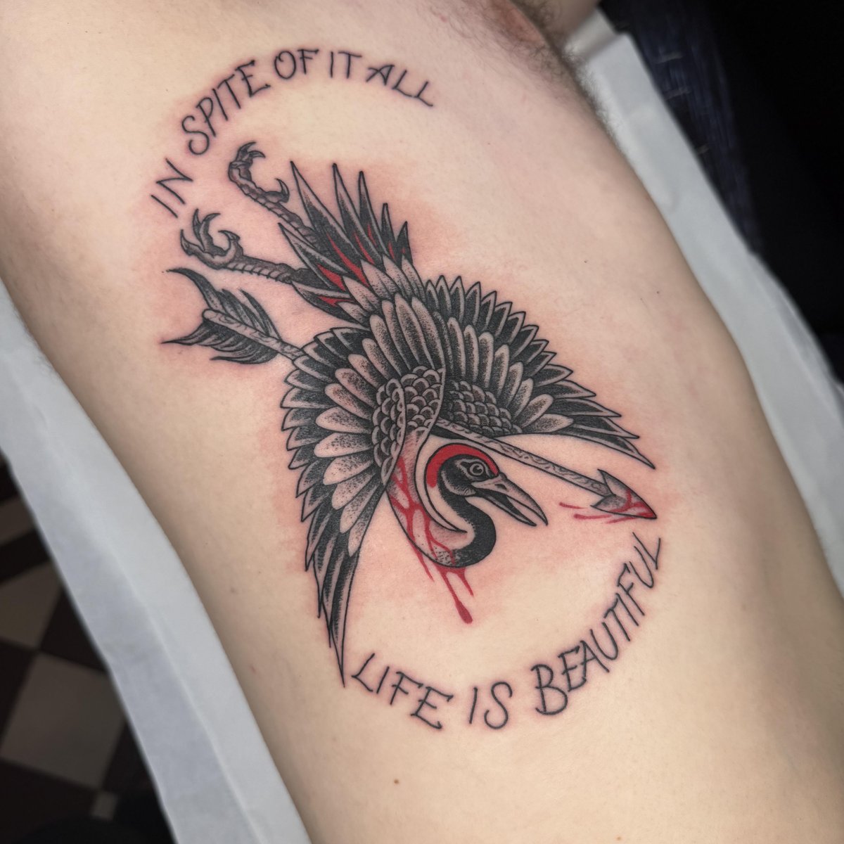 Photo of the tattoo titled London Crane Tattoo