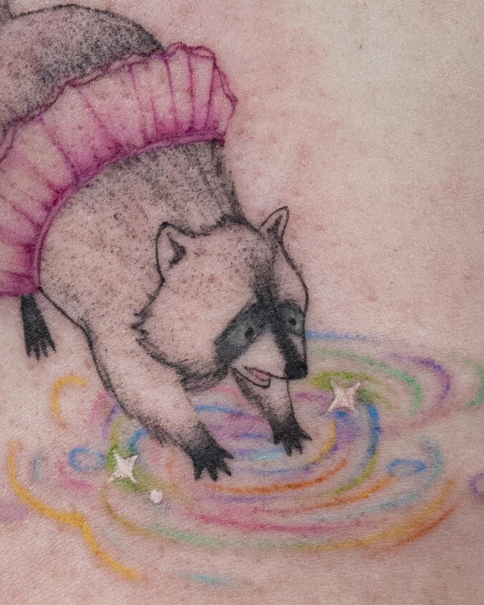Photo of the tattoo titled Cloudberry's Rainbow Mishap