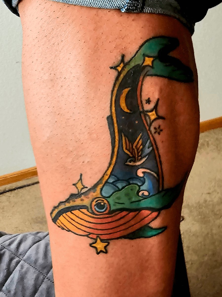 Photo of the tattoo titled Fish and Bird Song Tattoo