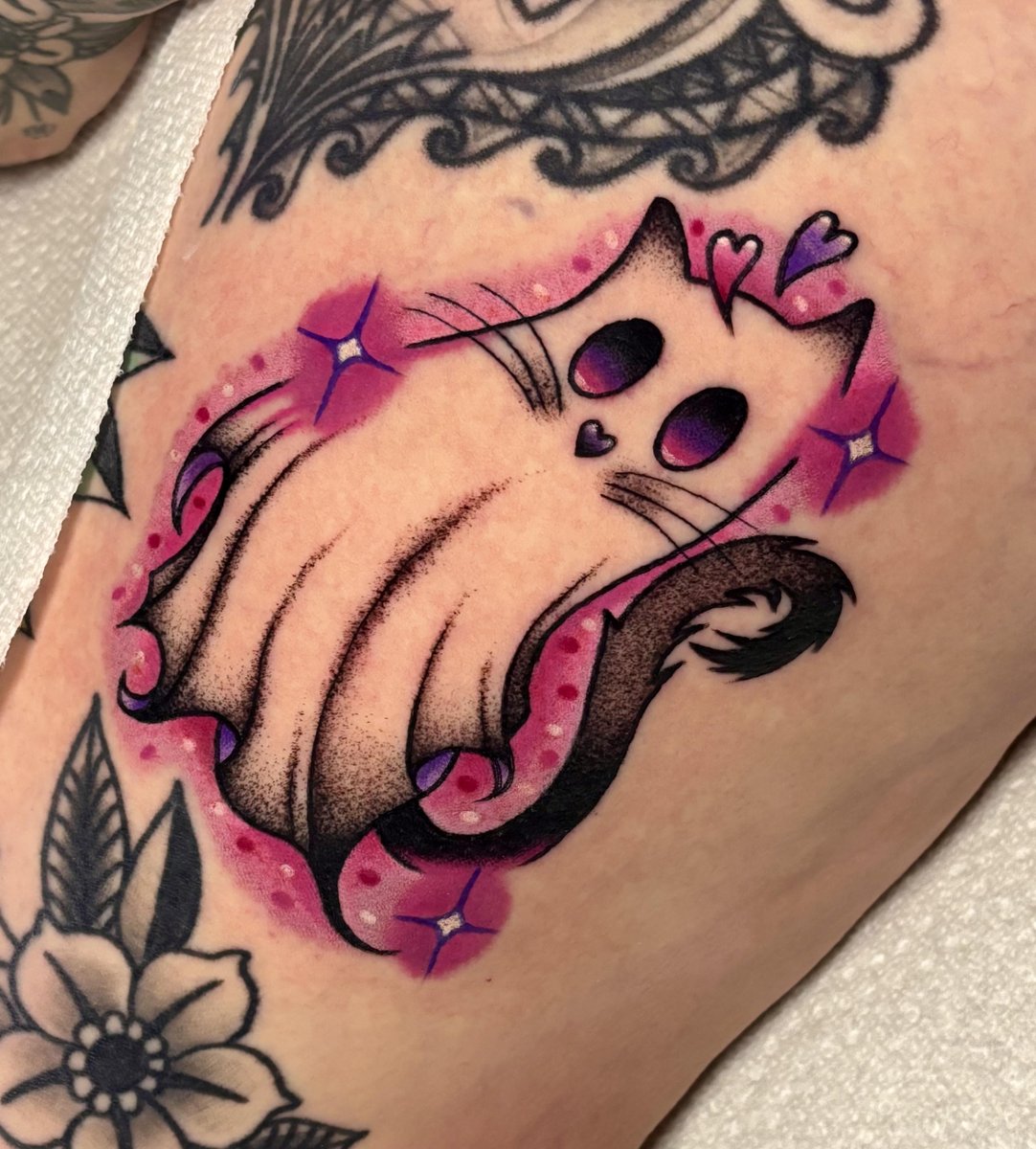 Photo of the tattoo titled My Ghost Kitty Tattoo