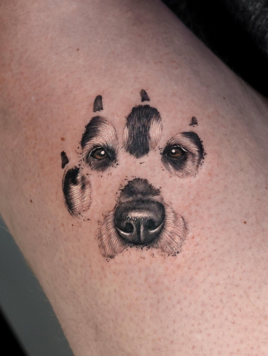 Photo of the tattoo titled Memorial Tattoo for Beloved Dog