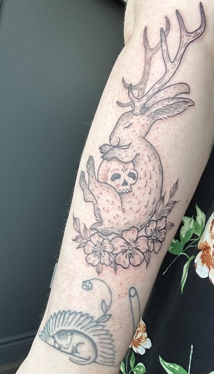 Photo of the tattoo titled Meet Jinx, my jackalope