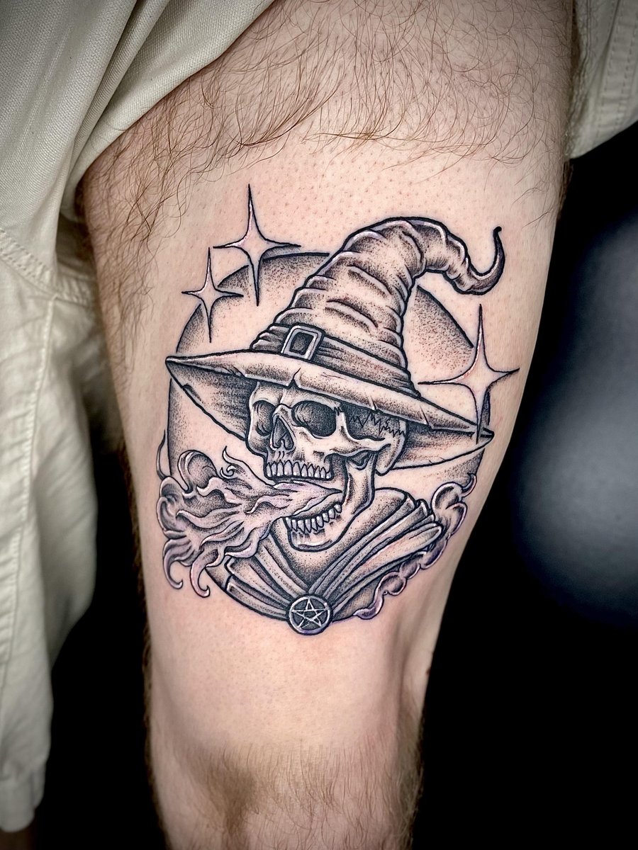Photo of the tattoo titled Skull Wizard Artistry