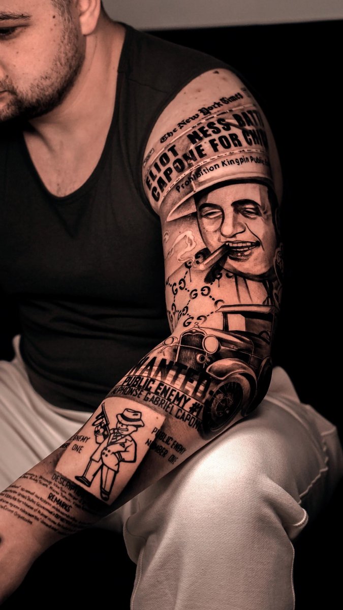 Photo of the tattoo titled Al Capone, My Style