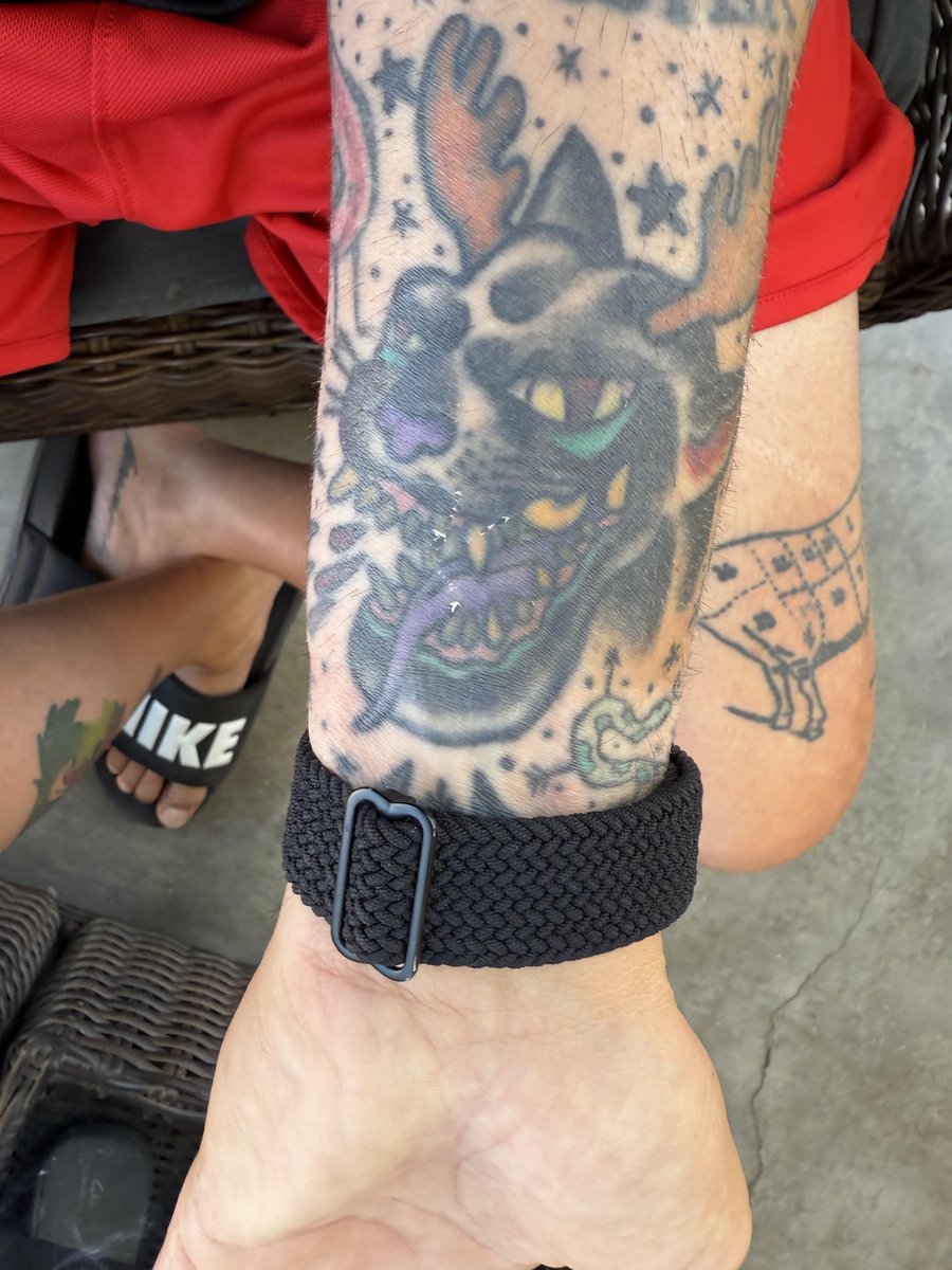 Photo of the tattoo titled Panther-Moose: My Unique Spirit Animal