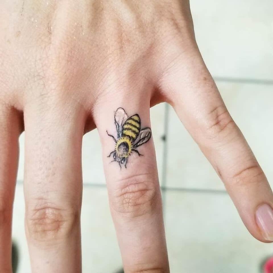 Photo of the tattoo titled Married Beekeepers' Honey Bee Tattoos