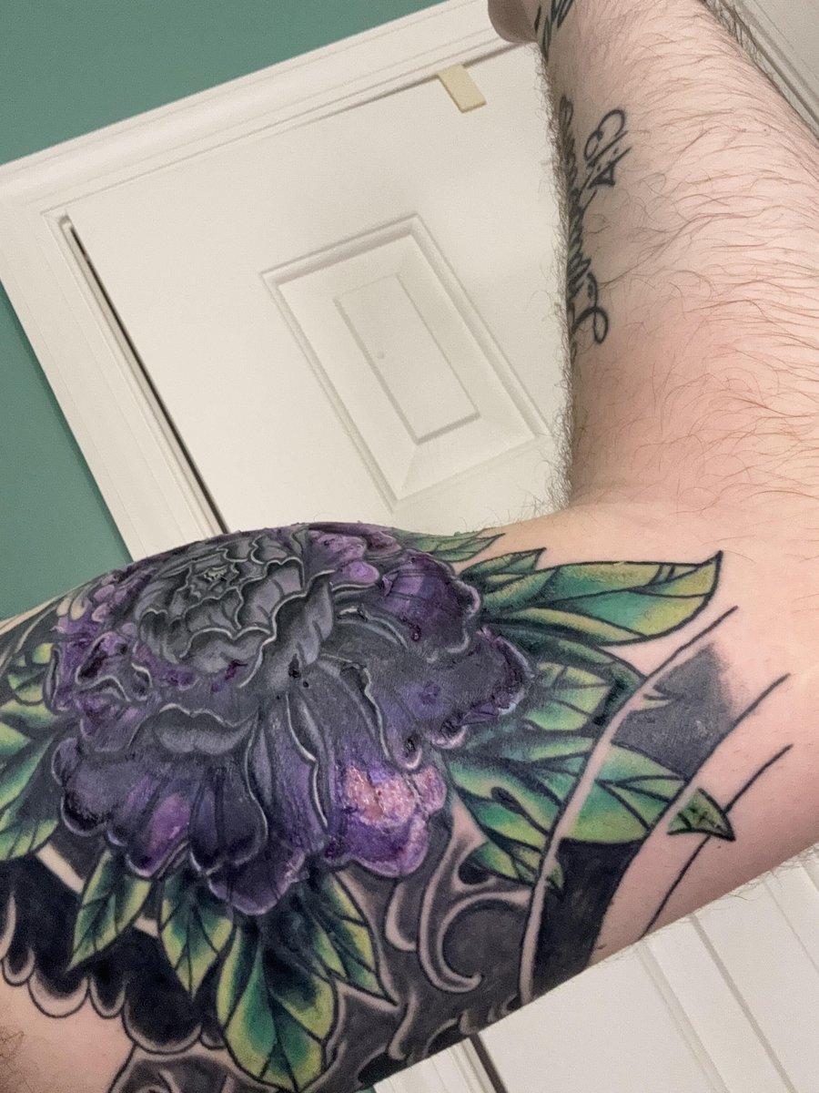 Photo of the tattoo titled New Ink Mishap After Shower
