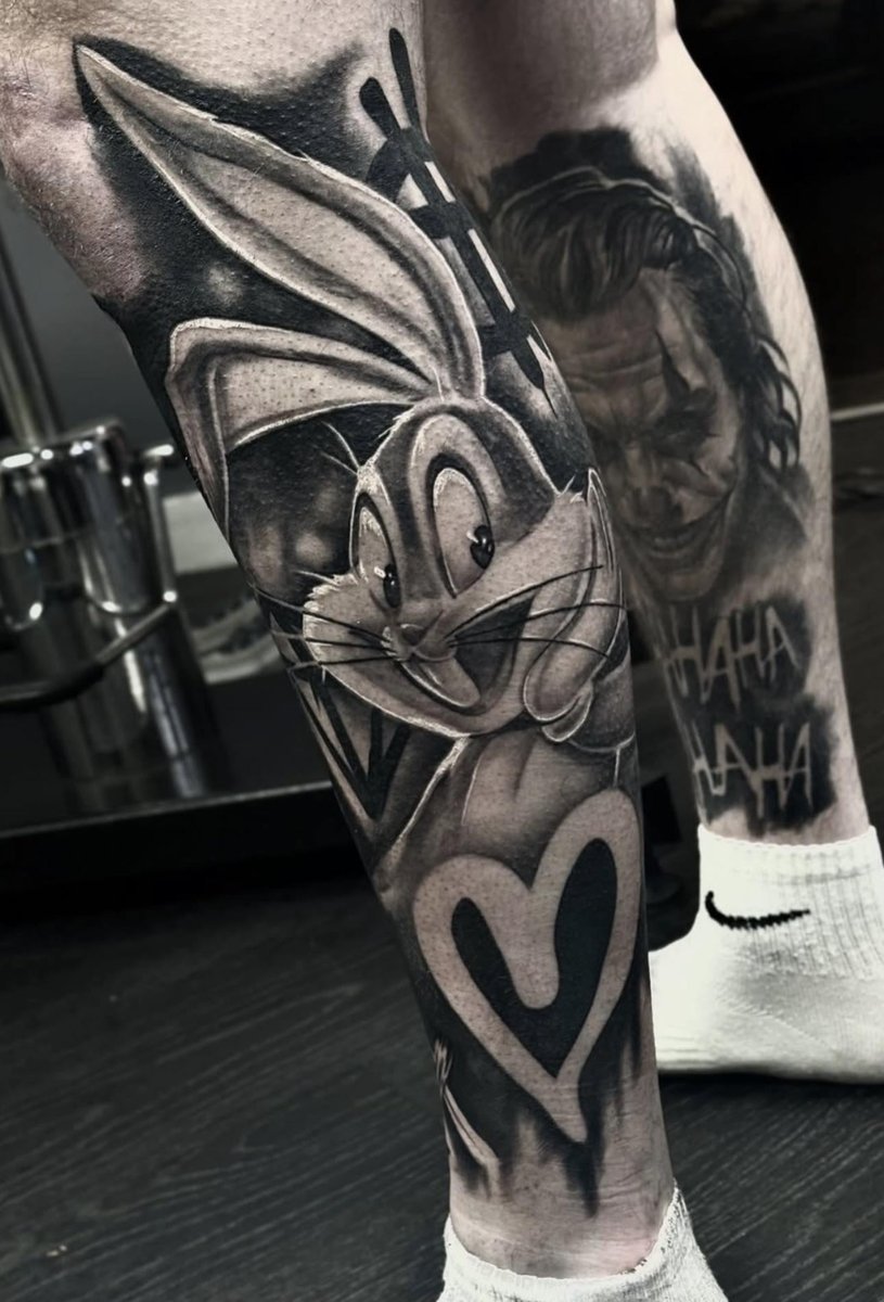 Photo of the tattoo titled Healed Bugs Bunny & Joker