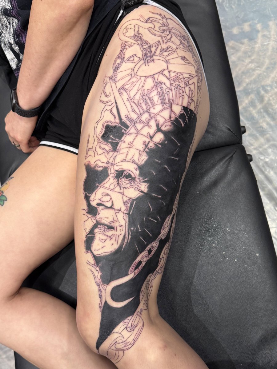 Photo of the tattoo titled Hellraiser Leg Sleeve Begins