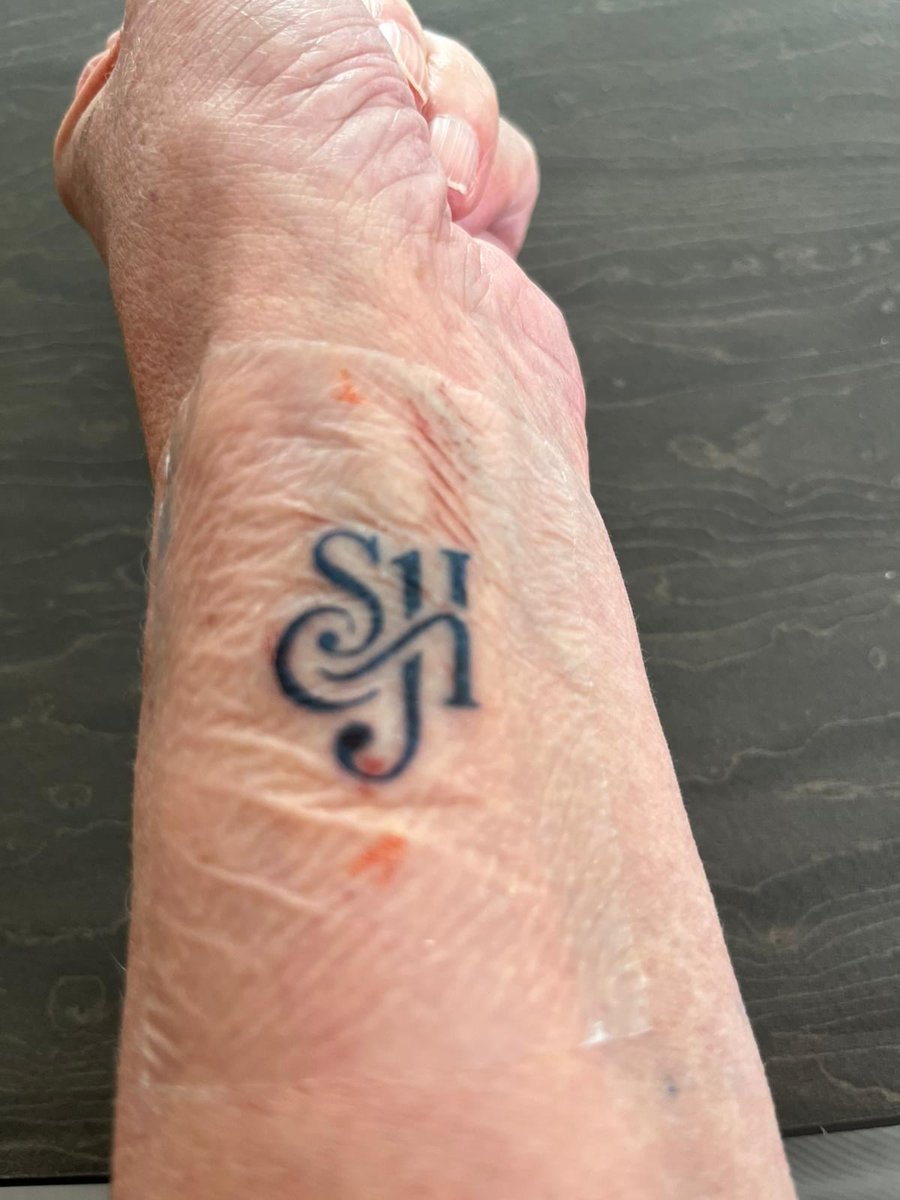 Photo of the tattoo titled Mum's First Tattoo: Family Initials