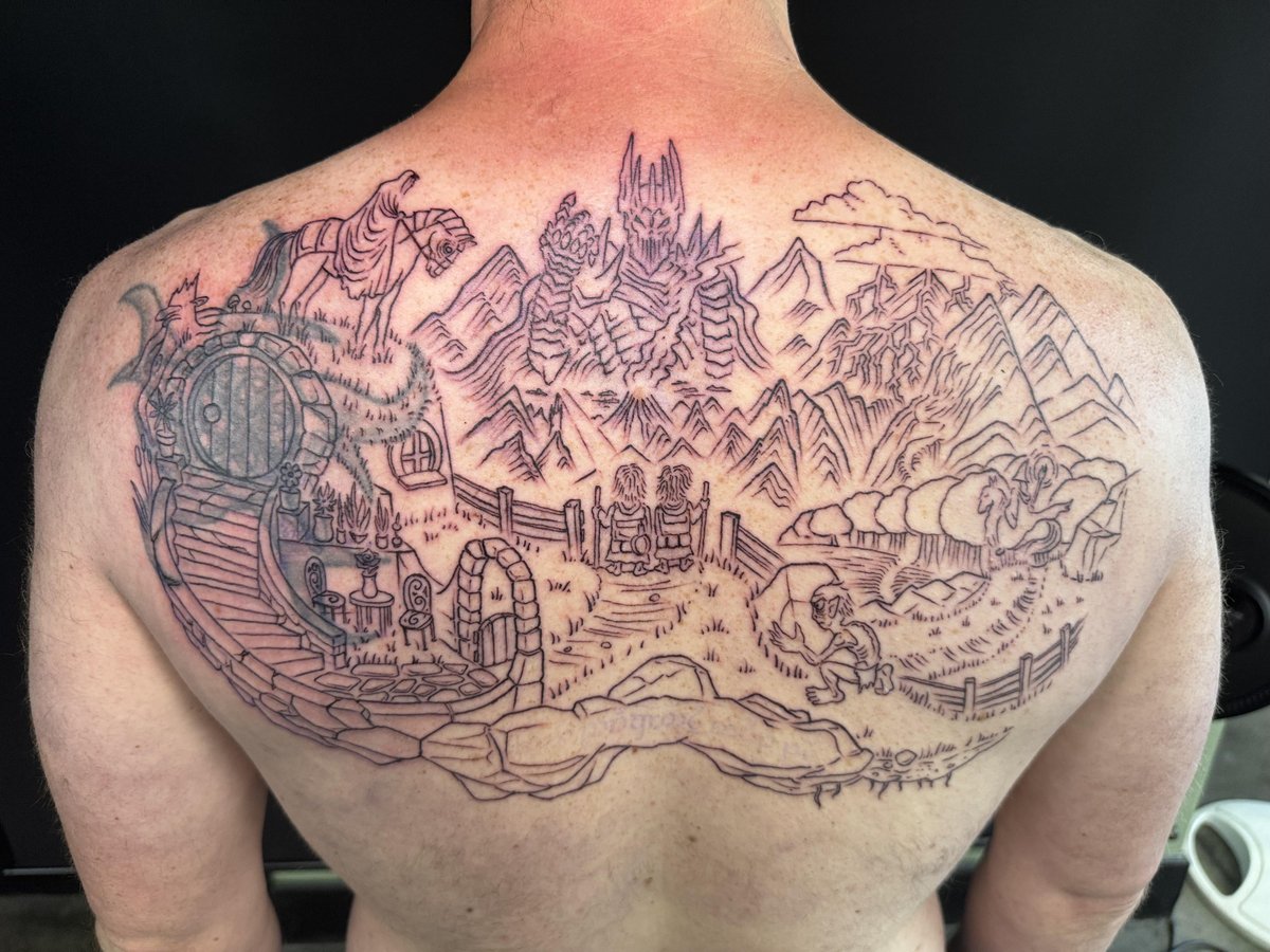 Photo of the tattoo titled Covering Old Mistakes with Middle-earth