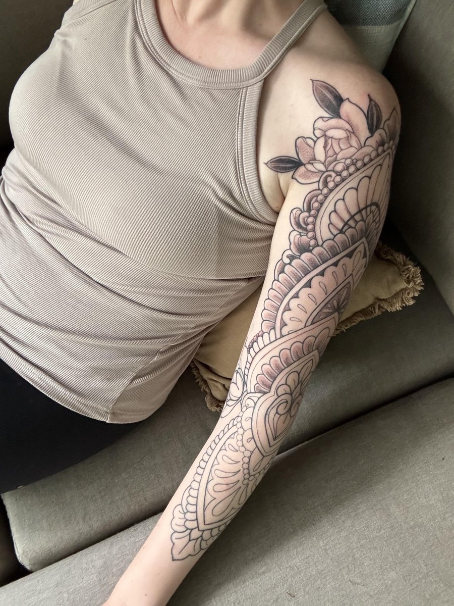 Photo of the tattoo titled Sleeve Session 3 with Raven Lennox