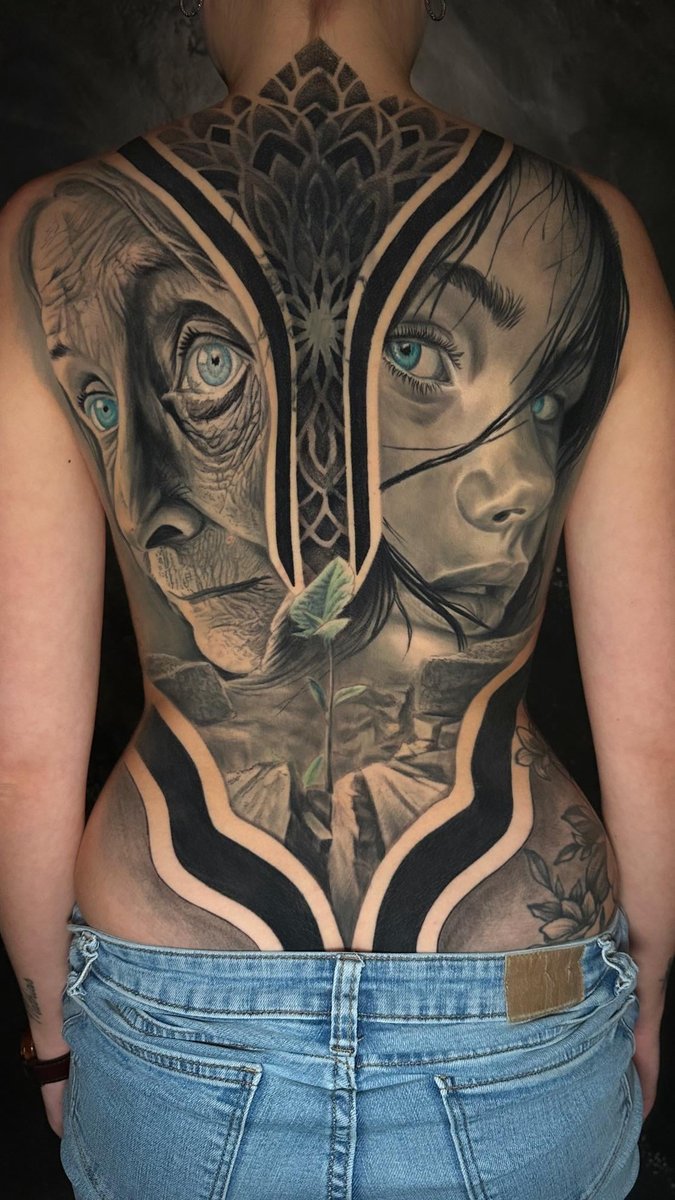 Photo of the tattoo titled Intricate Backpiece Cover-Up Project