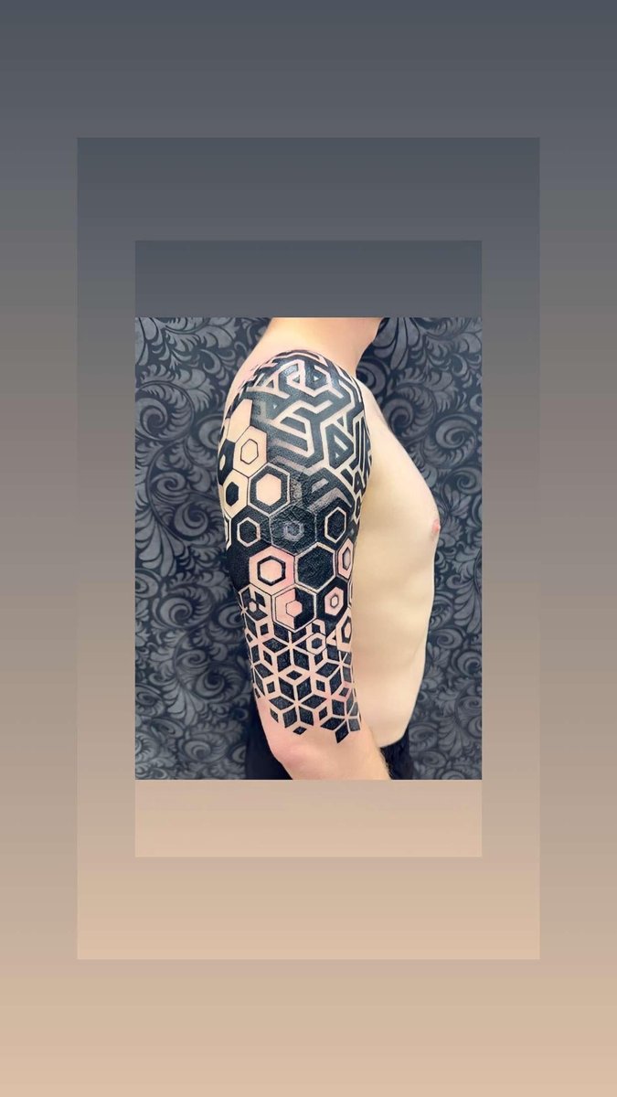 Photo of the tattoo titled Geometric Cover Up of Old Celtic Cross