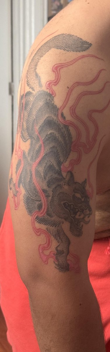 Photo of the tattoo titled Japanese Wolf Healing Well