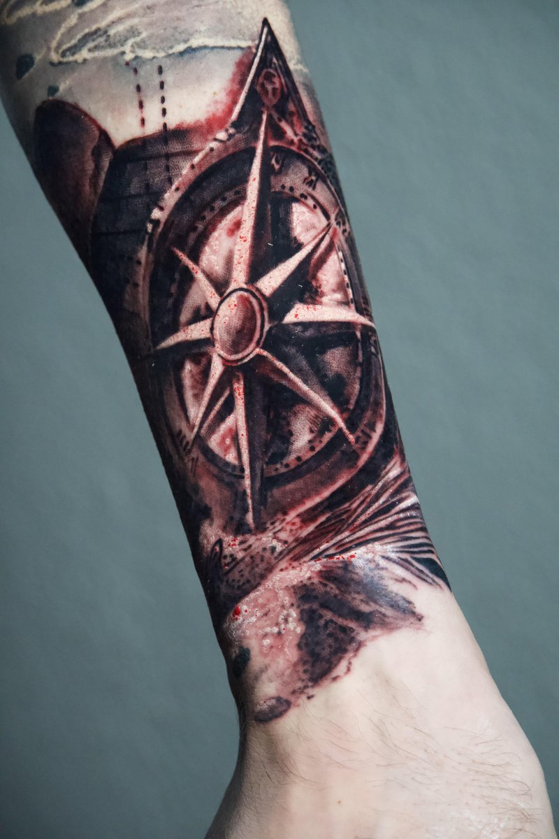 Photo of the tattoo titled Nautical Rose, Miami Charm