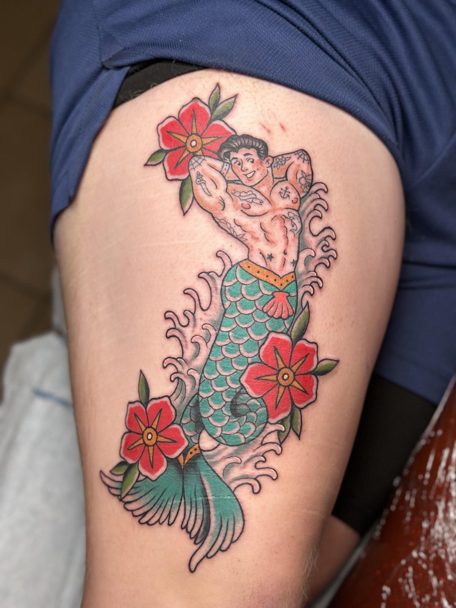 Photo of the tattoo titled Merman Pinup Tribute