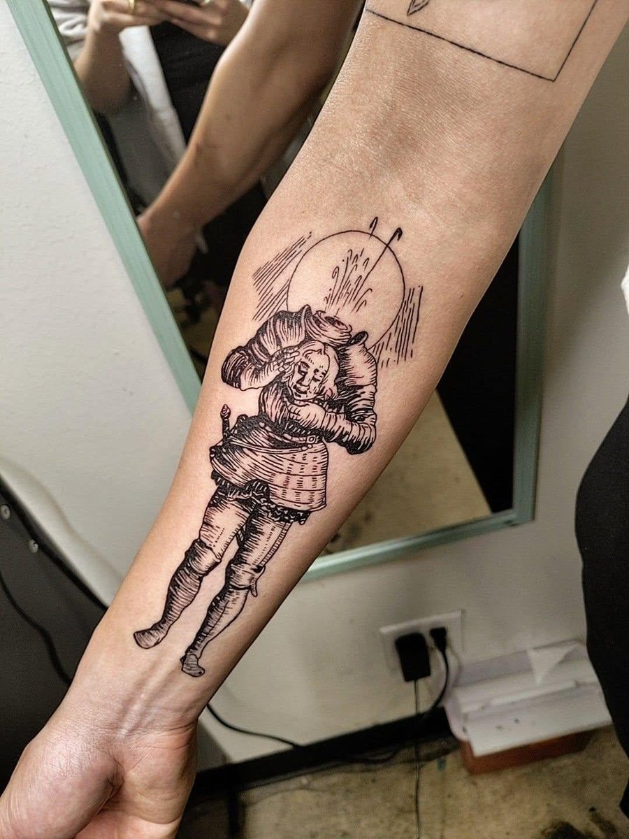 Photo of the tattoo titled Saint Livier - A Symbol of Resilience