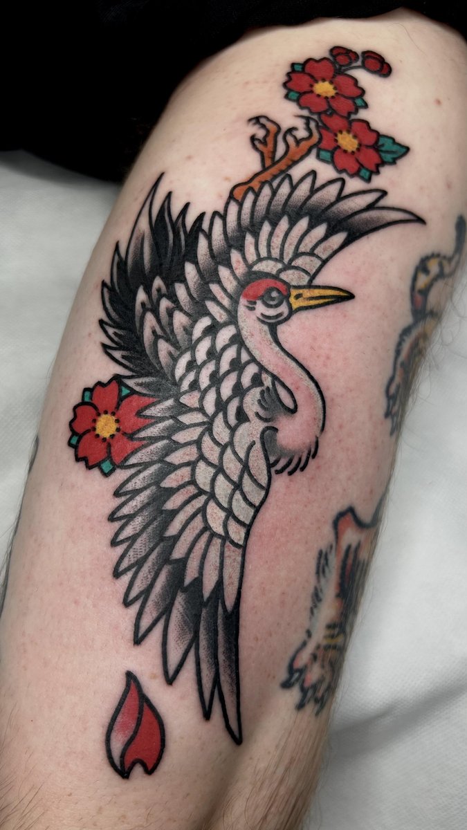Photo of the tattoo titled Crane by Kate at Live Fast