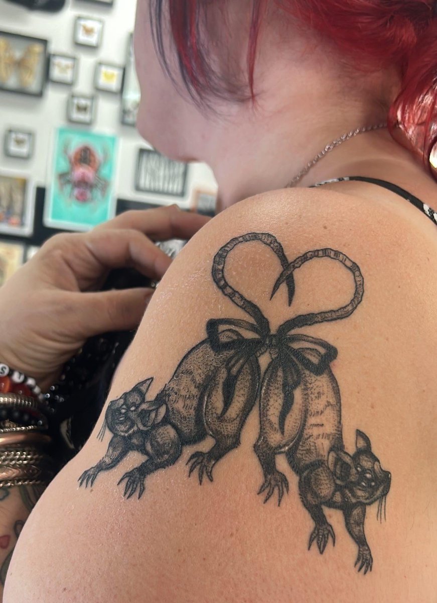 Photo of the tattoo titled Two Rat Babies Tied By Love