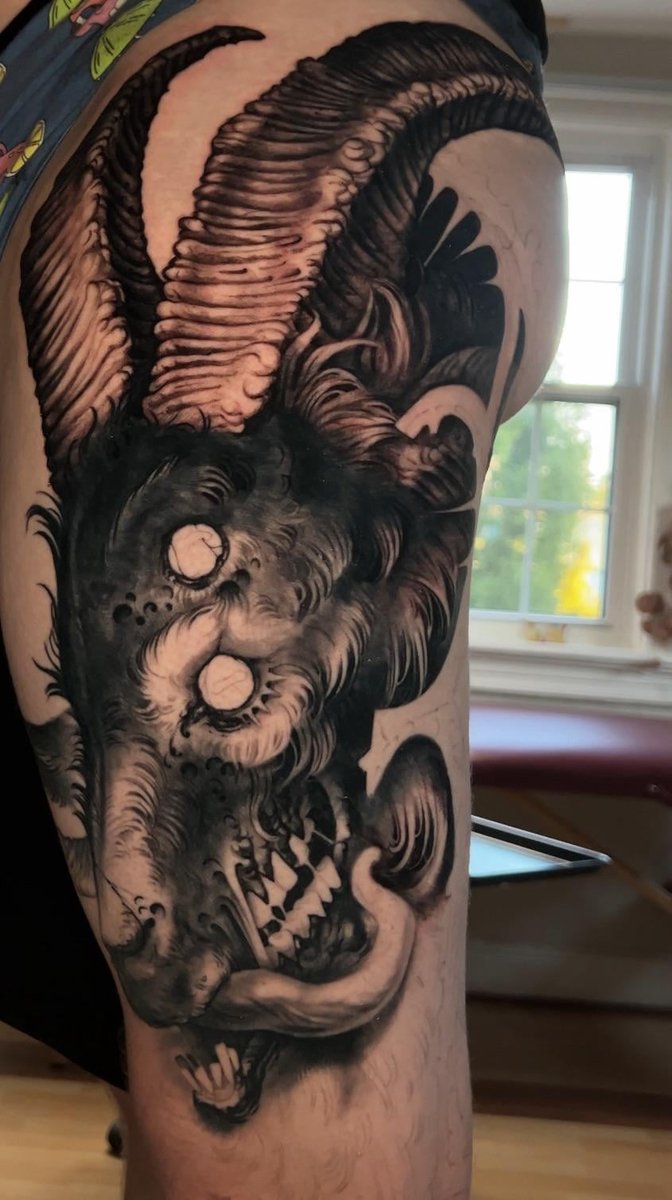 Photo of the tattoo titled Ongoing Gothic Horror Leg Sleeve