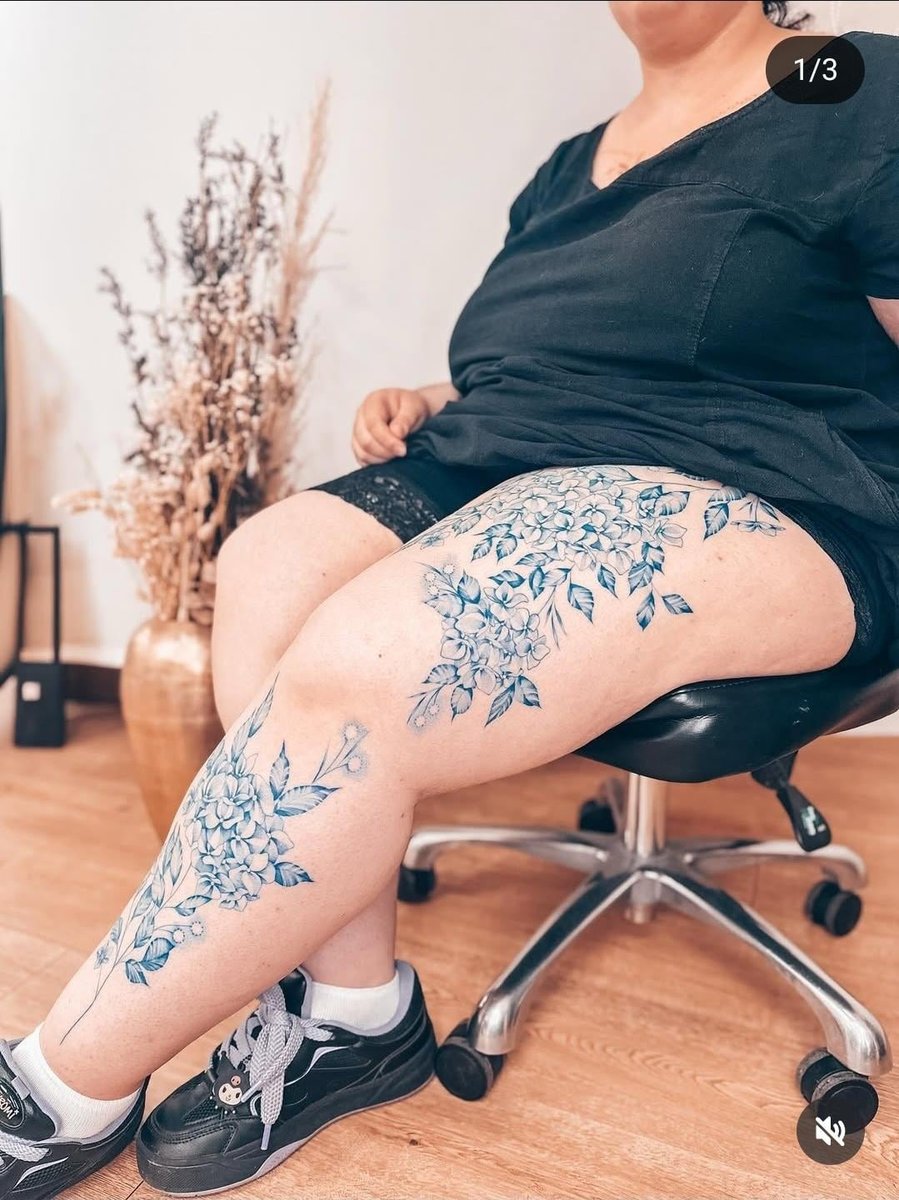 Photo of the tattoo titled Floral Leg Piece in Lille