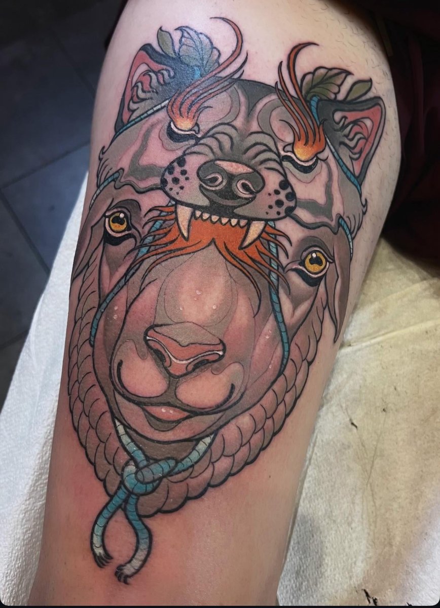 Photo of the tattoo titled Wolf in Sheep's Clothing