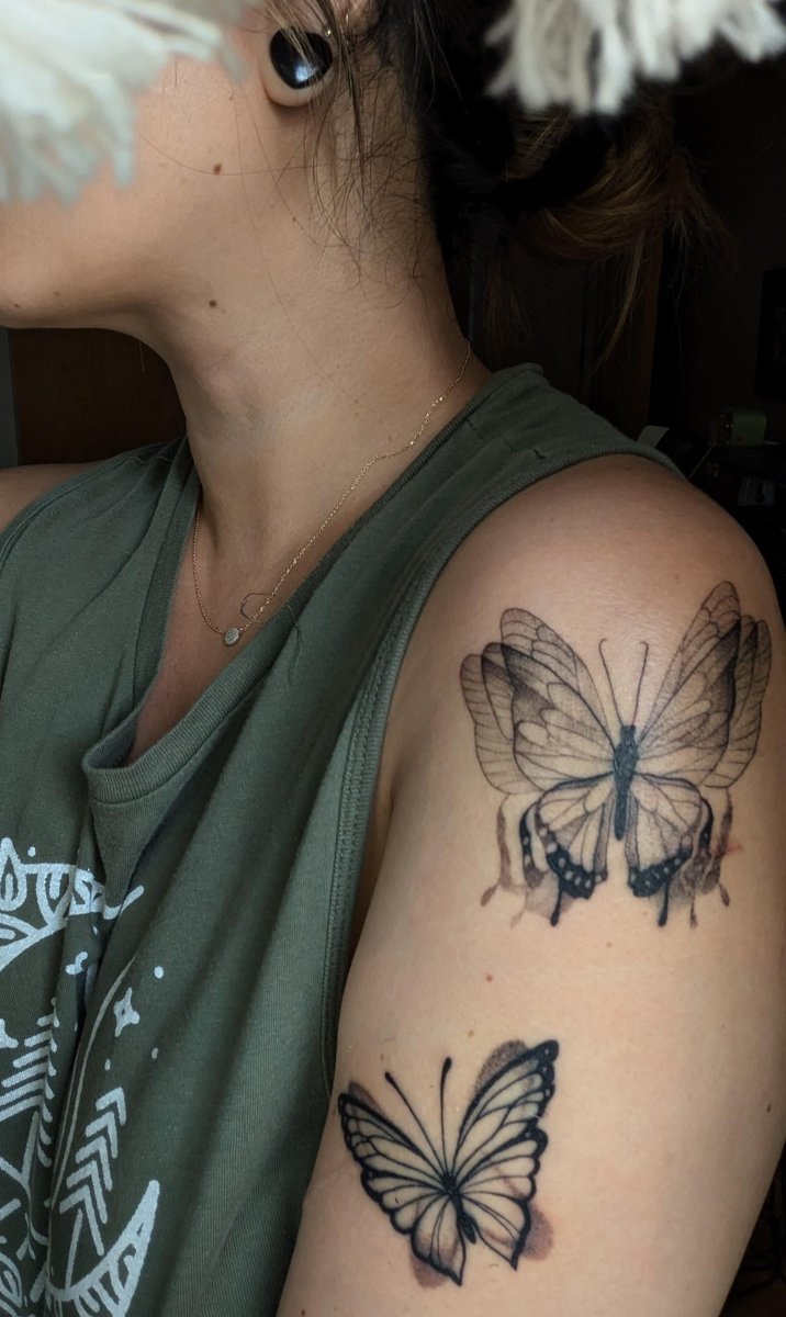 Photo of the tattoo titled Flutterbys symbolize transformation