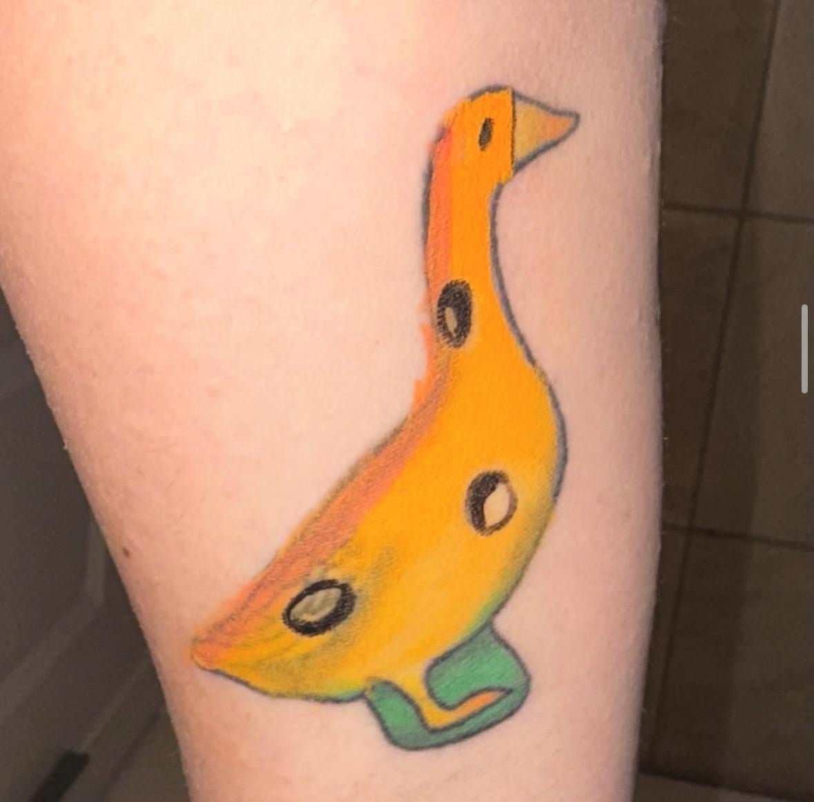 Photo of the tattoo titled Celebrating a Year of Goose Outfits