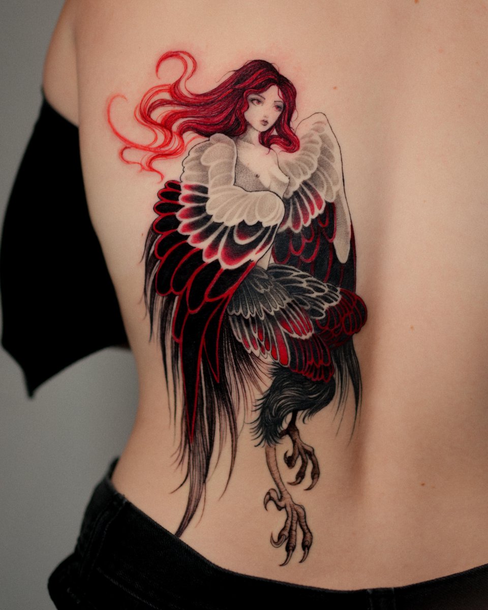 Photo of the tattoo titled Harpy Tattoo Symbolizing Freedom
