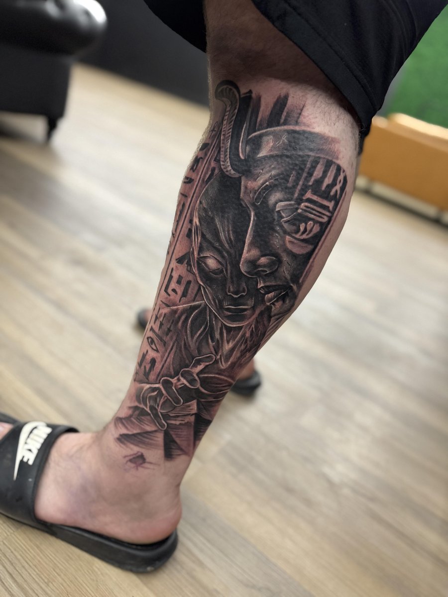 Photo of the tattoo titled Ancient Aliens Inspired First Ink