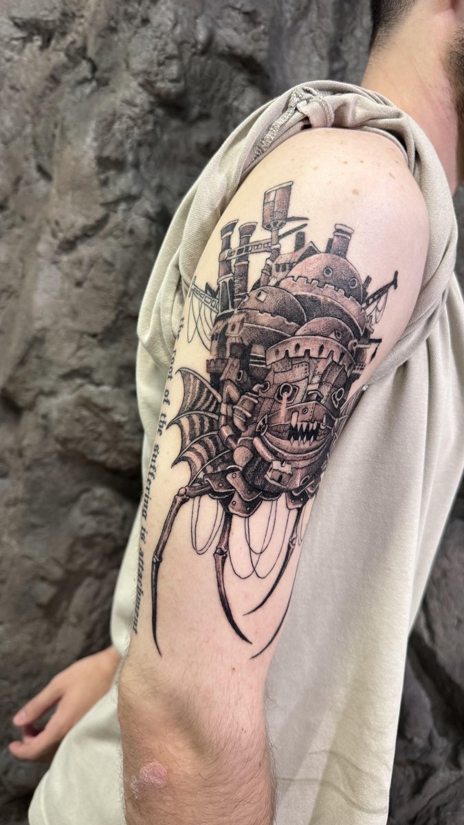 Photo of the tattoo titled Howl's Moving Castle Inspired Art