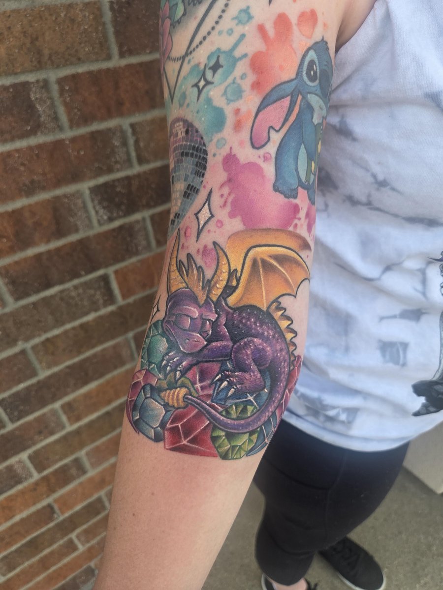 Photo of the tattoo titled Nostalgic Spyro Dragon Tattoo
